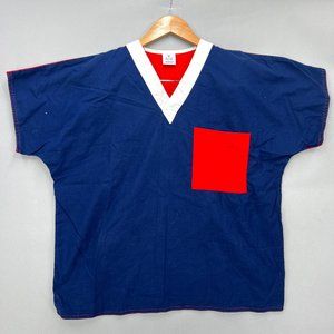 Vintage S.C.R.U.B.S Unisex Retro Multicolor Colorblock Scrub Top Size M 90's